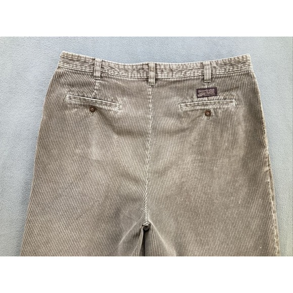 Abercrombie & Fitch Corduroy Pants Brown Causal Size 38x30 Mens Pleated - Picture 7 of 10